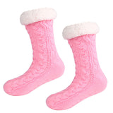 2Pairs/Lot Women Winter Socks Plus Thicken Warm Soft Cotton Sock Home Non-Slip Bedroom Shoes Christmas Gift Knitted Room Floor Sleep Sock