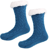 2Pairs/Lot Women Winter Socks Plus Thicken Warm Soft Cotton Sock Home Non-Slip Bedroom Shoes Christmas Gift Knitted Room Floor Sleep Sock