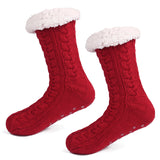 2Pairs/Lot Women Winter Socks Plus Thicken Warm Soft Cotton Sock Home Non-Slip Bedroom Shoes Christmas Gift Knitted Room Floor Sleep Sock