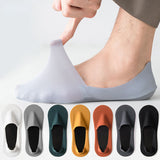 5 Pairs/Lot Men's Boat Socks 100% Cotton Deodorant Sweat Absorption Summer Sock Thin Breathable Silicone Non-slip Silk Socks