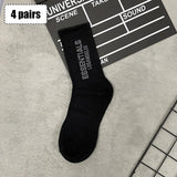 4 pairs Essentials Socks Men Sports Breathable Socks Long Tube Cotton Socks Skateboard Casual Men and Women Couples Fashion Sock