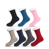 2Pairs/Lot Women Winter Socks Plus Thicken Warm Soft Cotton Sock Home Non-Slip Bedroom Shoes Christmas Gift Knitted Room Floor Sleep Sock
