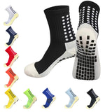 5Pairs/Lot Absorb Sweat Outdoor Football Socks Anti Slip Soccer Sports Men Womens Sport Socks Square Friction Film Thickened Towel Bottom