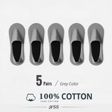 5 Pairs/Lot Men's Boat Socks 100% Cotton Deodorant Sweat Absorption Summer Sock Thin Breathable Silicone Non-slip Silk Socks