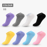 5Pairs/Lot Indoor Non-slip Floor Socks Women's Non-slip Socks Yoga Socks Candy Color Dot Glue Sports Boat Socks Trampoline Socks