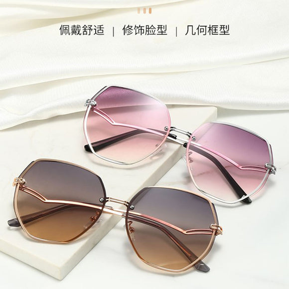 新款欧美个性时尚大框不规则墨镜女潮韩版街拍防紫外线太阳眼镜