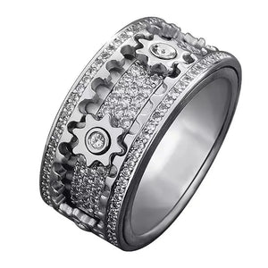Rotatable Gear Men's Stainless-steel Rings Anti Anxiety Ring Anti-stress Fashion Jewelry Accessories
