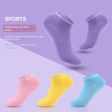 5Pairs/Lot Indoor Non-slip Floor Socks Women's Non-slip Socks Yoga Socks Candy Color Dot Glue Sports Boat Socks Trampoline Socks