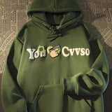 American Retro Hiphop Sweater Letter Anime Hoodie Men and Women Lovers on High Street Streetwear Y2k Women Vibe Oversized Hoodie