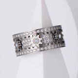 Top Quality Micro Pave Zircon Rotating Gear Ring Rose Gold Silver Color Stainless Steel Machinery Ring For Men Women Unisex Gift