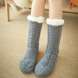 2Pairs/Lot Women Winter Socks Plus Thicken Warm Soft Cotton Sock Home Non-Slip Bedroom Shoes Christmas Gift Knitted Room Floor Sleep Sock