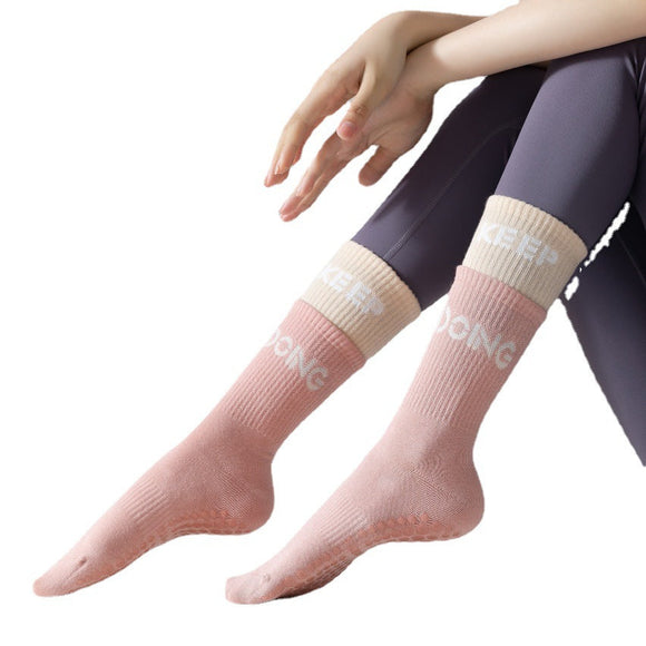 5Pairs/Lot Indoor Non-slip Floor Socks Women's Non-slip Socks Yoga Socks Candy Color Dot Glue Sports Boat Socks Trampoline Socks